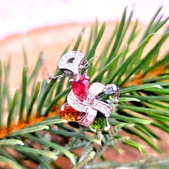 Nature Tourmalines Gemstone Windwill  925 Jewelry 4pcs Set - Picture 9 of 10